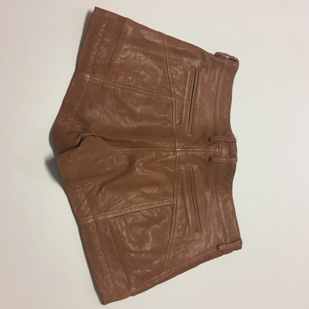 Thakoon Brown Quilted Lambskin Shorts Size 0 - Picture 8 of 12